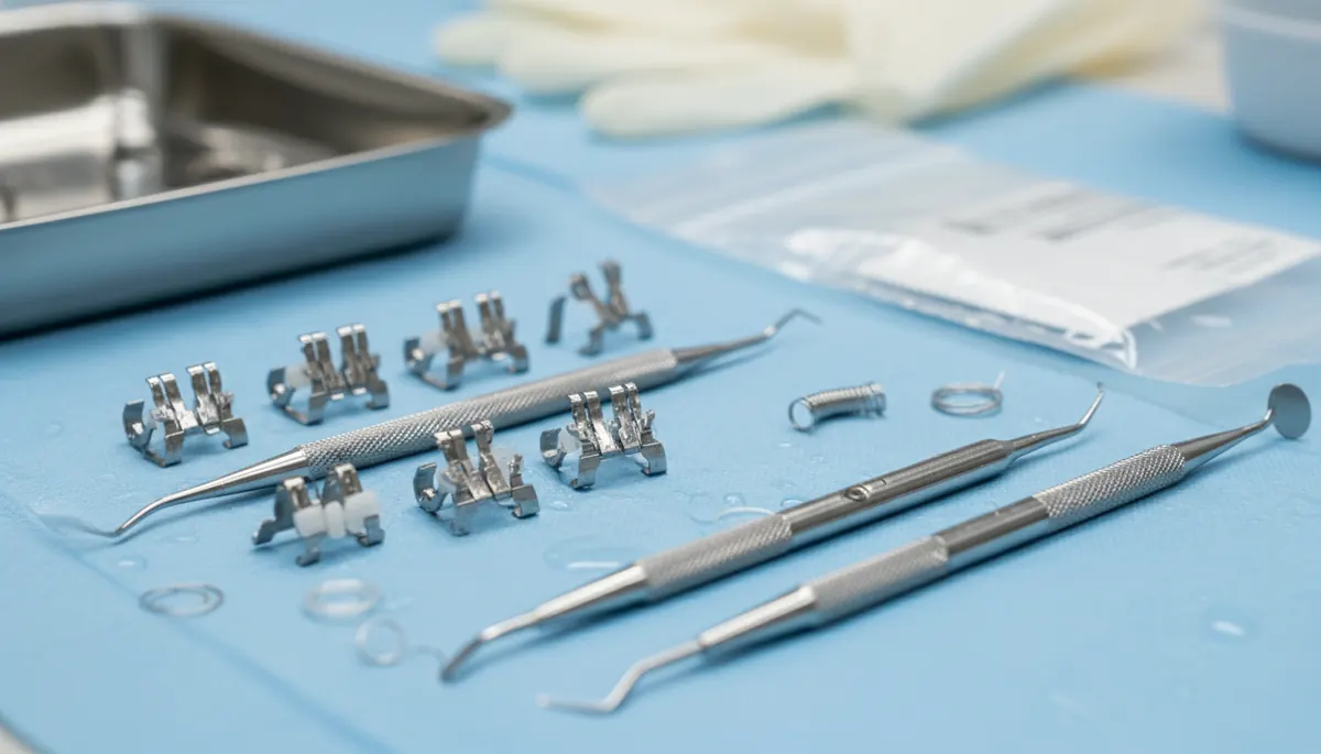 Detaliu clinic relevant pentru copii cu dinti strambi la cabinet stomatologic