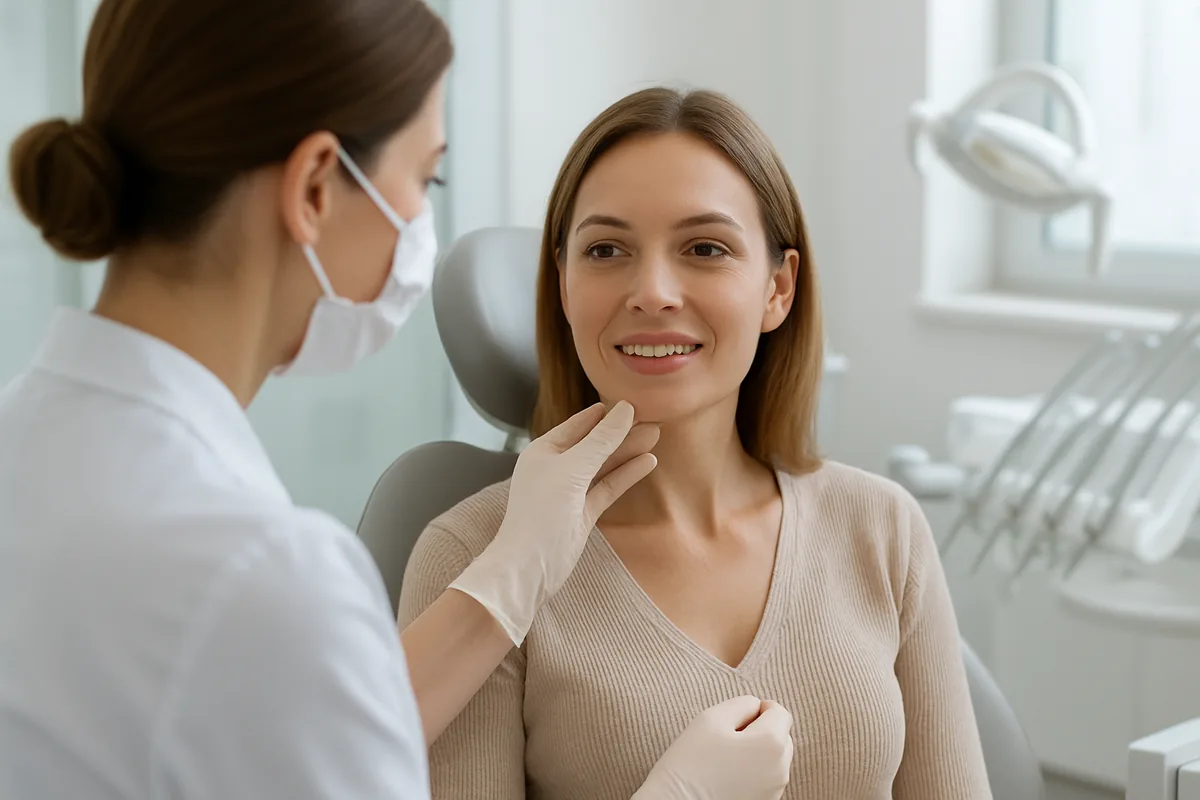 Diastemă între incisivii centrali superiori, spațiu evaluat înainte de închiderea cu fațete dentare