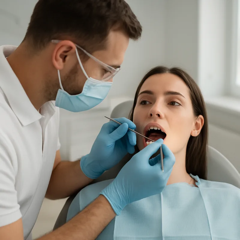 Fren labial superior cu inserție joasă între incisivii centrali, cauză frecventă a diastemei mediane