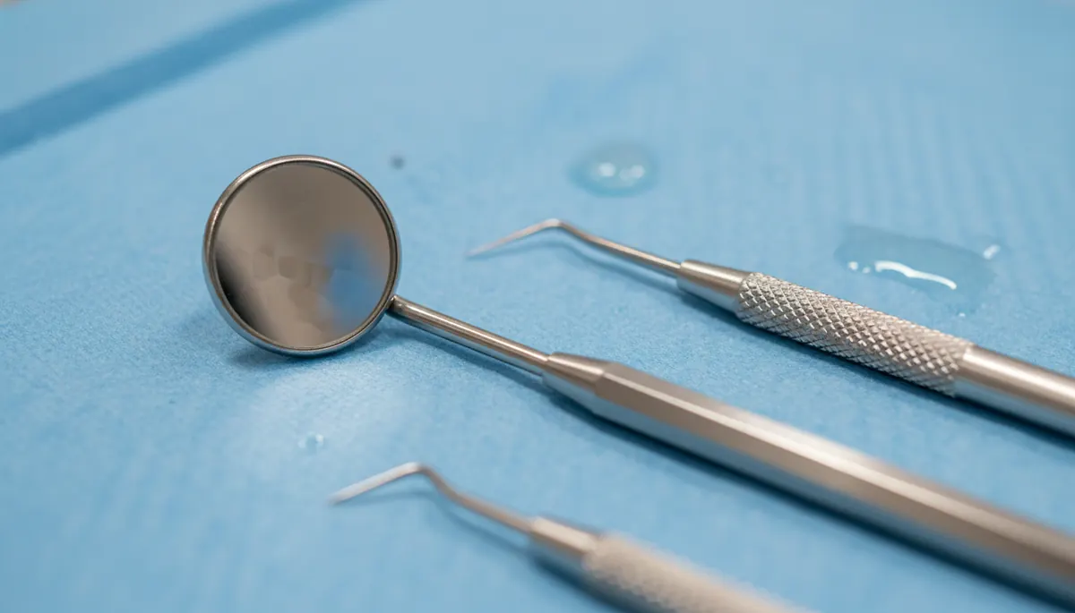Detaliu clinic relevant pentru fluture dentar la cabinet stomatologic