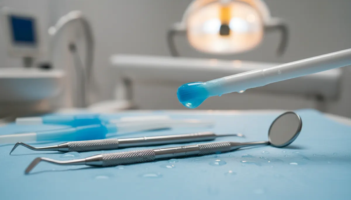 Detaliu clinic relevant pentru gingii inflamate la cabinet stomatologic