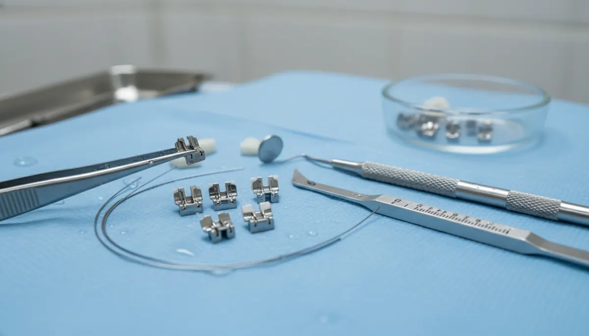 Detaliu clinic relevant pentru gutiere pentru indreptat dintii la cabinet stomatologic