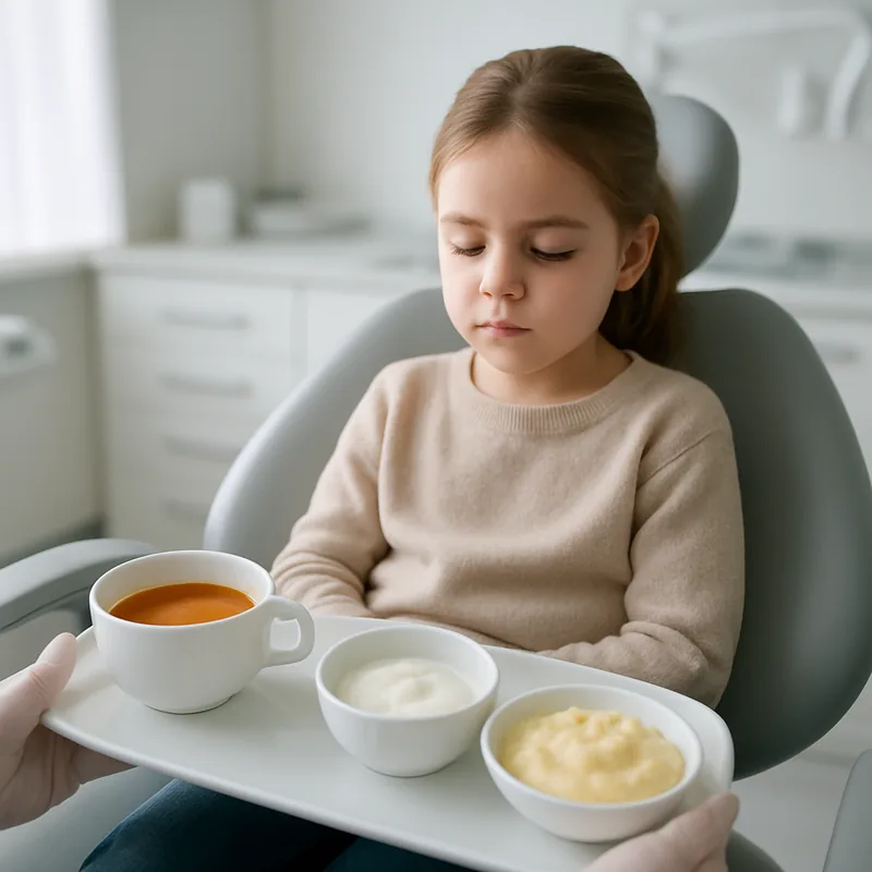 Supă, iaurt și piure de cartofi, exemple de alimente moi recomandate copilului după extracția unui dinte de lapte