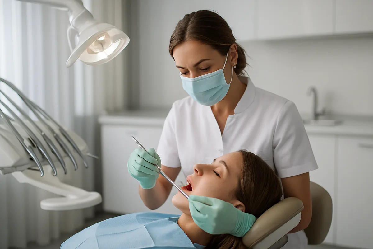 Obturație dentară din compozit realizată la MD Dental Pitești, tarif fix 400 Lei