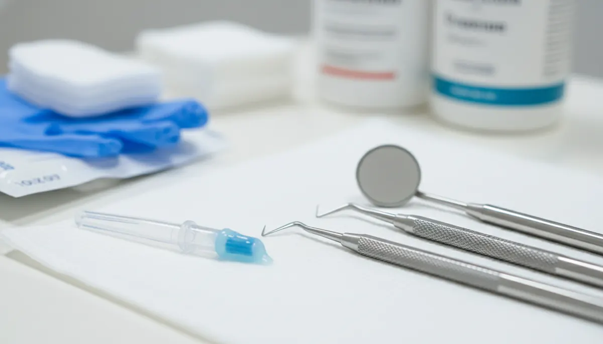 Detaliu clinic relevant pentru placa dinti la cabinet stomatologic