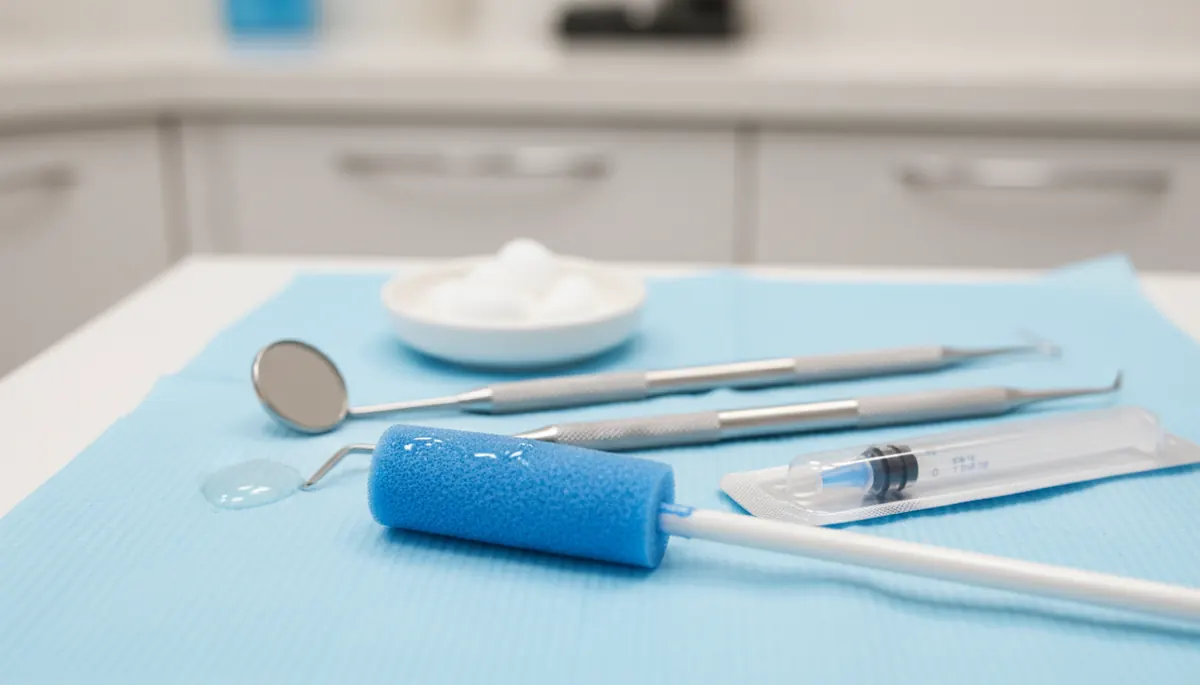 Detaliu clinic relevant pentru puroi la gingii la cabinet stomatologic