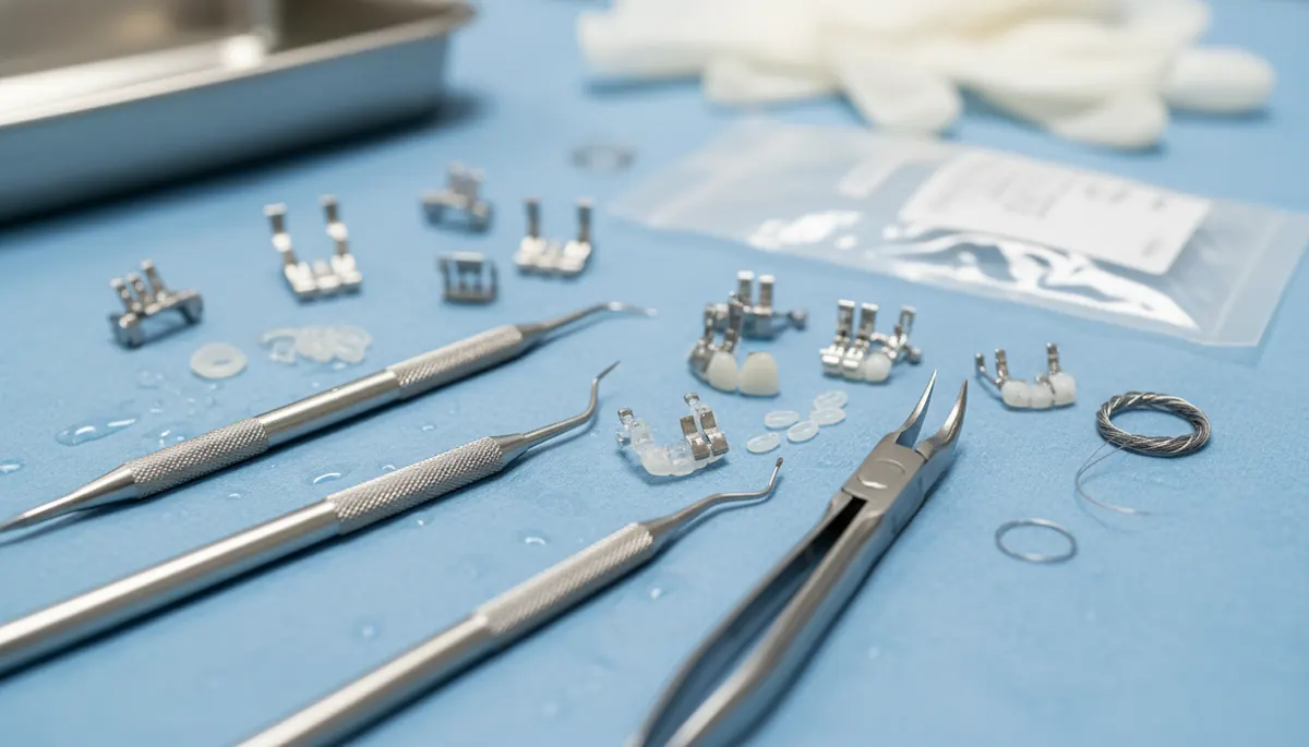 Detaliu clinic relevant pentru retainer dentar la cabinet stomatologic